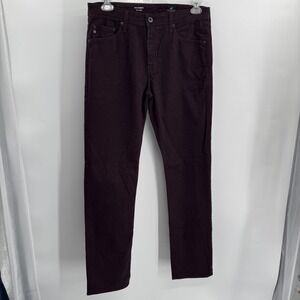 AG Adriano Goldschmied Everett Pant Mens‎ 32x33 Burgundy Textured Slim Straight